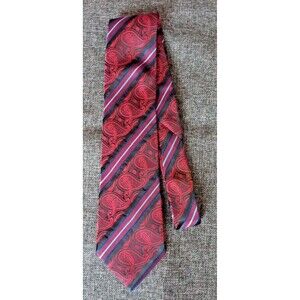 Tie 70s 80s 90s Y2K Mens Verse 9 Red Black Blue Paisley 4 Wide 59 Long